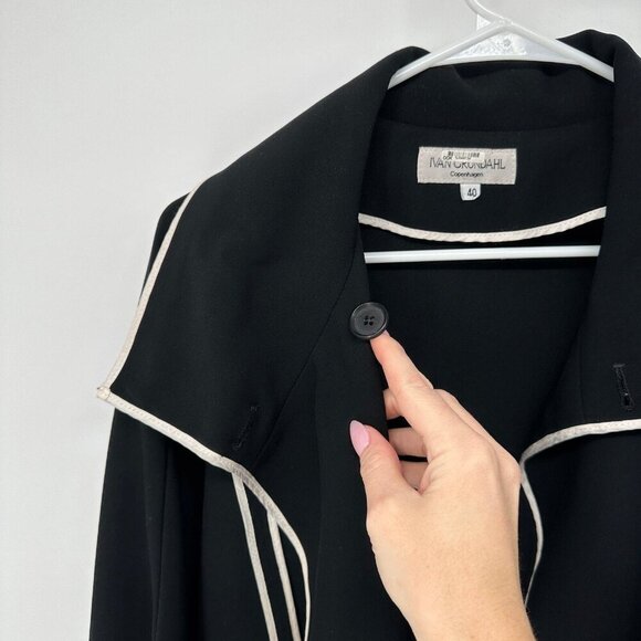 Ivan Grundahl Copenhagen Womens Tunic Jacket Black White Size Large EU 40 Flowy - Picture 7 of 8